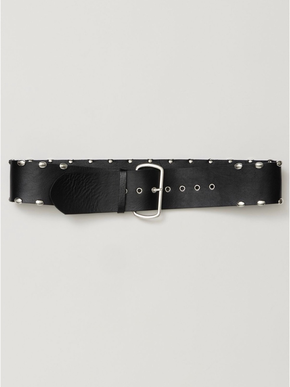 NWT Free People Black Studdded Genuine Leather "Wild At Heart" Hip Belt Size S/M